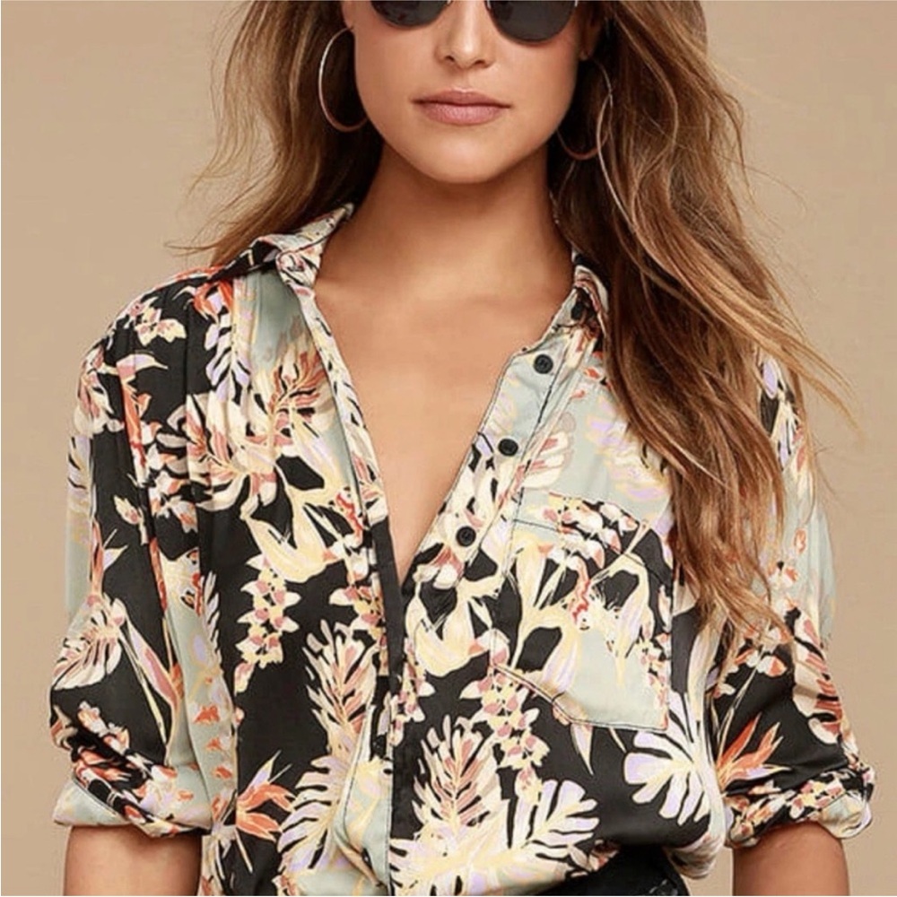 Free People | Under The Palms Silk Blouse